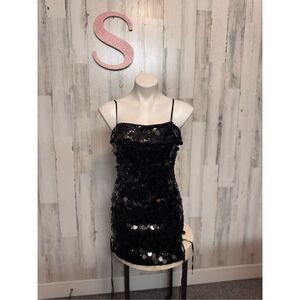 Akira black sequin mini dress size small
